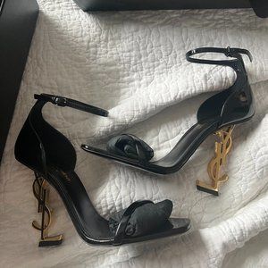YSL OPYUM Gold and Black Heels Size 38